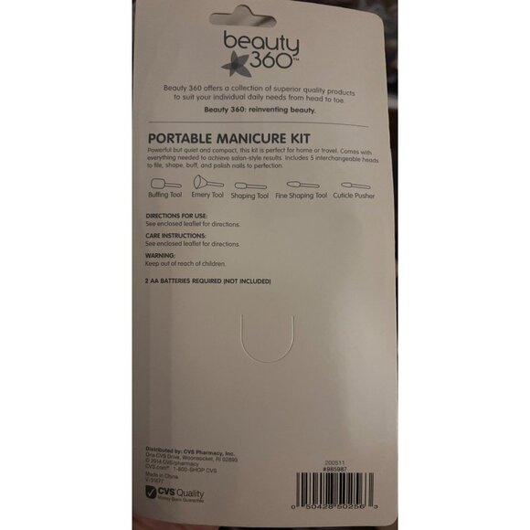 Beauty 360 Portable Manicure Kit With 5 Interchangeable Heads For Shaping Filing - Picture 2 of 2